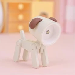 SpassLeben Cute Night Light For Kids, Mini Led Table Desk Lamp, Decorative Lamp Nightstand, Animal Pet Nightlights, Christmas Decorate Birthday Gifts For Children, Students (1 X Off-White Dog)