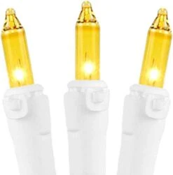 Novelty Lights 100 Light Yellow Christmas Wedding Mini String Light Set, White Wire, Indoor/Outdoor UL Listed, 50' Long -Xmas Lighting Shop 41FwK9Qc2KL. AC SL1000