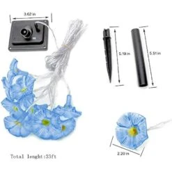 Ibdone Solar LED Flower String Lights, 33FT 10 LED Waterproof Outdoor Decorative Stringed LED String Lights Morning Glory Flower For Party,Christmas,Garden,Patio,Outdoor, Decoration (Blue) 12 Ibdone Solar LED Flower String Lights, 33FT 10 LED Waterproof Outdoor Decorative Stringed LED String Lights Morning Glory Flower For Party,Christmas,Garden,Patio,Outdoor, Decoration (Blue) -Xmas Lighting Shop 41YcCBZ8RqL. AC US1000