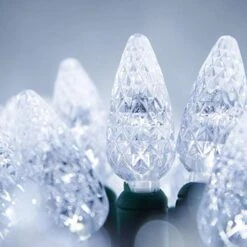 70 C6 LED Cool White Indoor-Outdoor Christmas String Lights, 24 Ft, LED String Lights Outdoor Tree Lights LED Cool White Christmas String Lights For Bedroom