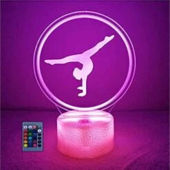 HPBN8 Ltd Creative Artistic Gymnastics 3D Night Light USB Powered Touch Switch Remote Control LED Decor Optical Illusion 3D Lamp 7/16 Colors Changing Brithday Children Kids Toy Christmas Xmas Gift