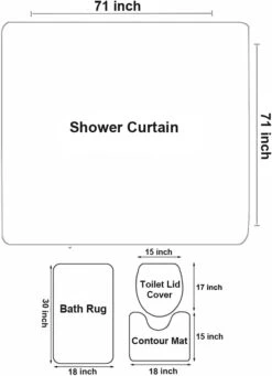 JOINSI 4 Pcs Christmas Snowman Shower Curtain Sets With Rugs, Toilet Lid Cover, Bath Mat, 12 Hooks For Xmas Holiday Decorations (71 Inch X 71 Inch) (Snowman) -Xmas Lighting Shop 41v5hQYx7bL. AC SL1000