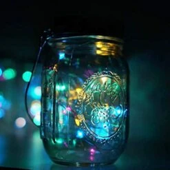 Cynzia Solar Mason Jar Lights, 6 Pack 20 LED Fairy String Lights With 6 Hangers (No Jars), Waterproof Firefly Lights Lantern For Outdoor, Wedding, Patio, Garden, Party, Christmas Decor (4 Colors) -Xmas Lighting Shop 41yRYu3iUoL. AC US1000