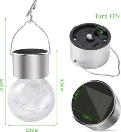 12 Pack Hanging Solar Powered LED Light With 10 Color Auto-Changing, Cracked Glass Ball Light, Waterproof Outdoor Christmas Decorative Lantern For Garden, Yard, Patio, Lawn -Xmas Lighting Shop 51 T5eCXwEL. AC SL1110