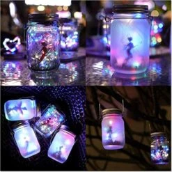 Solar Mason Jar Lights - Solar Fairy String Lights ,Lids With 8 Hangers.fairy Lights Solar Powered Outdoor Waterproof ,for Mason Jar Décor ,christmas Decorations,Patio Yard Garden Outdoor (No Jars) -Xmas Lighting Shop 51 qgkZbd2L. AC US1000
