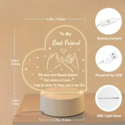 LE XIAOXI Best Friend Birthday Gifts Friendship Gifts Acrylic Night Light, Thank You Gifts For Friends - Christmas Birthday Gifts For Bestie, BFF 10 LE XIAOXI Best Friend Birthday Gifts Friendship Gifts Acrylic Night Light, Thank You Gifts For Friends - Christmas Birthday Gifts For Bestie, BFF -Xmas Lighting Shop 5108UdNmQKL. AC SL1000
