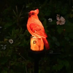 Juliahestia Cardinal Garden Decor Bird Figurine Solar Light Outdoor Stake Patio Yard Lawn Porch Cute Pathway Christmas Decorations Outside Gift Red -Xmas Lighting Shop 510okP3tz7L. AC SL1000