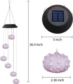 EpicGadget Sea Urchin Shell Solar Light, Sea Urchin Wind Chime Color Changing Outdoor Solar Garden Decorative Lights For Walkway Pathway Backyard Christmas Decoration Parties (Sea Urchin Shell) -Xmas Lighting Shop 514QW7sl3lL. AC SL1000