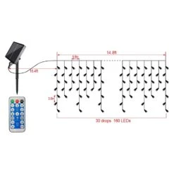 Homeleo Solar Icicle Christmas Lights, Outdoor Icicle Lights, Multi-color Led Balcony Lights For Outside Christmas Decorations, Porch Backyard Patio House Bedroom Window Decor(14.5Ft/30 Drops/160 LED) -Xmas Lighting Shop 516o9ZMwHL. AC SR10001000