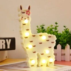 WHATOOK Llama Night Light, Llama Gifts For Girls, LED Alpaca Night Lamp For Kids Bedroom, Light Up Llama Decor Signs Wall Table Bedside Decoration For Girls Room, Christmas Birthday Llama Gifts