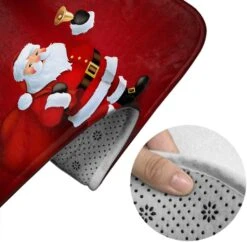 WONDERTIFY Santa Claus Bathroom Antiskid Pad Bell Red Christmas Ornament 3 Pieces Bathroom Rugs Set, Bath Mat+Contour+Toilet Lid Cover -Xmas Lighting Shop 517XPm5kZwS. AC SL1000