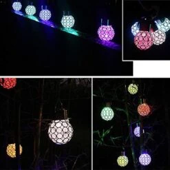 Nuxn 2 Pcs Solar Hanging Ball Lights Crackle Globe Lights 7 Colour Changing Solar Powered LED Garden Decoration Lights Waterproof Solar Outdoor Lights For Parties Decorations, Christmas -Xmas Lighting Shop 517qKWOWqML. AC US1000