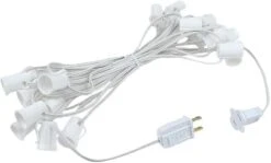 Novelty Lights Clear Hanging Incandescent Christmas String Lights - Retro Traditional C9 Indoor/Outdoor Light Set W/ 25 Mini Bulbs For Roof Lines, Patios (White Wire, 25' Long) -Xmas Lighting Shop 518mXH9V78L. AC SL1000