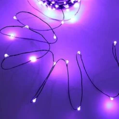 Twinkle Star 2 Pack Outdoor Solar String Lights, 33 FT 100 LED Solar Powered Halloween Decorative Fairy Lights With 8 Modes, Waterproof Black Wire Light For Christmas Patio Yard Wedding Party, Purple -Xmas Lighting Shop 519CzRWRZSL. AC SL1001
