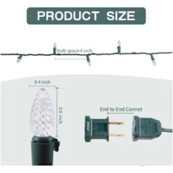 PARKIM Christmas C3 Bulbs Light String 50 LED White Strawberry Xmas Tree Outdoor Indoor Waterproof Decoration Plug In 18 Feet Used For Patio Party Festive Courtyard Home (Cold White) -Xmas Lighting Shop 519LqriJ25L. AC SR10001000