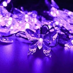 WONFAST Solar String Lights, Waterproof 16ft 20LED Butterfly Christmas Fairy Lights Decorative Lighting For Home Party Wedding Patio Garden Porch Balcony (Purple)