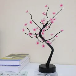 KOXHOX Cherry Blossom Tree Lamp, Bonsai Tree Light With 36 LED Japanese Decor Flower Lights, Battery/USB Plug Operated, Table Lamp For Bedroom Home Christmas Party Decoration -Xmas Lighting Shop 51DPe iX8xS. AC SL1000