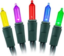 RECESKY Christmas String Lights With Built-in Timer - 50 LED 19ft Fairy Battery Operated Mini String Light For Outdoor Indoor Garden Party House Wreath Xmas Decor Christmas Tree Decoration Multi Color