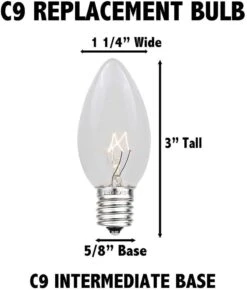 Novelty Lights 25 Pack C9 Ceramic Outdoor Christmas Replacement Bulbs, Multi, E17/C9 Intermediate Base, 7 Watt -Xmas Lighting Shop 51E2s0vP5rL. AC SL1000