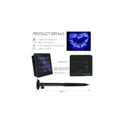 MAOKOT 2 Pack 100 LED Solar String Lights Outdoor Waterptoof, 72ft Each Copper Wire Solar Powered Fairy Lights For Wedding Party Christmas(Blue) -Xmas Lighting Shop 51GYCAfkXrL. AC SR10001000