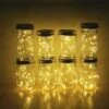Miaro 8 Pack Mason Jar Lights, 20 LED Solar Fairy String Lights Lids Insert For Garden Deck Patio Party Wedding Christmas Decorative Lighting Fit For Regular Mouth Jars With Hangers (No Jars)