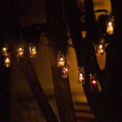 Shinar Solar Lights 15 Glass Jar Warmwhite LED With Flowers Solar String Lights Lanterns Warm White For Outdoor Garden Christmas Tree Party Wedding Decoration Waterproof (Flowers) -Xmas Lighting Shop 51NLvumC50L. AC SL1000