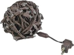 Novelty Lights 100 Commercial LED Christmas Lights (Warm White), 50 Feet W/ 6" Bulb Spacing, 5mm Bulbs, UL Listed, Brown Wire String Lights -Xmas Lighting Shop 51Os8Dm5VuL. AC SL1000