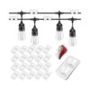 Outdoor Light Clips: 22 Clips Clear - Hooks For Outdoor String Lights - Light Clips For Outside Indoor Cables Cord - Adhesive Strips For Patio Hanging Heavy Duty Gutter Fence Roof Christmas Decor