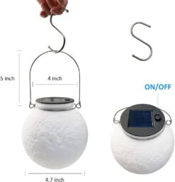 Balkwan 4.7 Inches Solar Moon Lamp Garden Decor Waterproof Outdoor Lanterns With LED Garden Solar Lights Patio Hanging Lights Christmas Decorations For Backyard Fence Pathway, Warm White 10 Balkwan 4.7 Inches Solar Moon Lamp Garden Decor Waterproof Outdoor Lanterns With LED Garden Solar Lights Patio Hanging Lights Christmas Decorations For Backyard Fence Pathway, Warm White -Xmas Lighting Shop 51PQY5ZDdDL. AC SL1200