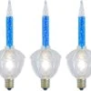 Novelty Lights 3 Light Traditional Christmas Bubble Light Replacement Pack, Blue With Silver Glitter Liquid, 3 Pack