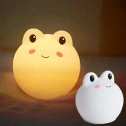 Night Lights For Kids Room LED Light Baby Touch Silicone Frog Light For Breastfeeding Nursery Squishy Lamp For Kids Teens Boys Girls Christmas Gift