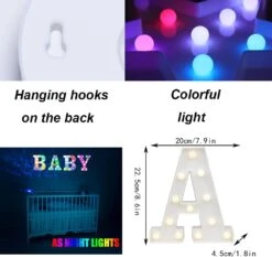 Light Up Colorful LED Marquee Letter Lights, 18 Colors Changing Alphabet Letters Sign With Remote Timer For Night Light Girls Bedroom Wedding Birthday Party Lamp Christmas Home Bar Decor- Colorful A -Xmas Lighting Shop 51VMtEtQCcL. AC SL1000