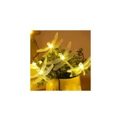 Solar Dragonfly String Light 30LED 21ft Garden Stake Lights Waterproof Outdoor Twinkle Fairy Lights With 8 Lighting Modes For Trees, Patio, Fence Christmas Decor (Warm White) -Xmas Lighting Shop 51VWDbC0r8L. AC SR10001000