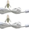MYEMITTING 2-Pack Accessory Cord With 2 C7 LED Night Light Bulb Candelabra-Base E12 Socket UL Listed White Cord With On/Off Switch Plugs For Holiday Decorations, Christmas Village House Pumpkin Lights