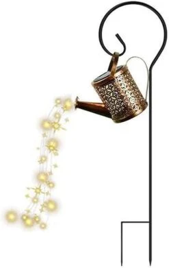 Solar Watering Can With Lights Outdoor Decorative,Hanging Solar Lantern,Garden Lights Metal Waterproof Solar Garden Lights Christmas Decor Gift For Table Patio Yards Lawn Pathway Party (Small )