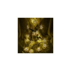 Hann Solar LED Star String Lights 12ft 20LED Decoration Light For Garden, Yard, Home, Landscape Festival Halloween Christmas Party Wedding Tree (20 LEDs Stars Warm White)