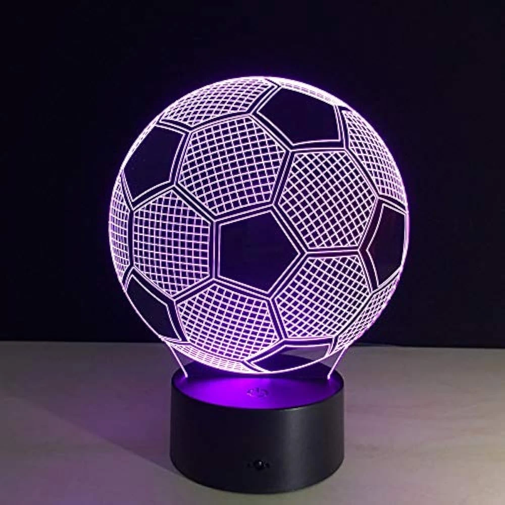 Ticent Soccer Night Light For Boys, Football 3D Illusion Lamps For Kids Bedroom Decors, 7 Color Touch Switch Cool Gifts For Girls Birthday Christmas Holidays 6 Ticent Soccer Night Light For Boys, Football 3D Illusion Lamps For Kids Bedroom Decors, 7 Color Touch Switch Cool Gifts For Girls Birthday Christmas Holidays - Image 6