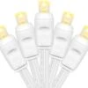 Christmas Lights 50 LED 17FT Commercial Mini LED String Lights, 120V UL, White Wire Xmas Lights For Indoor & Outdoor Use, Holiday Party Decorations,Trees, Light Displays (Warm White)
