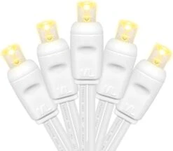 Christmas Lights 50 LED 17FT Commercial Mini LED String Lights, 120V UL, White Wire Xmas Lights For Indoor & Outdoor Use, Holiday Party Decorations,Trees, Light Displays (Warm White)