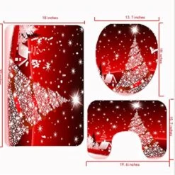 WODEJIA Shower Curtains With Bath Rugs Non-Slip Soft Toilet Lid Cover For Bathroom,Waterproof Home Tub Curtains Sets With Memory Foam Rugs,3D Print Durable Polyester Fabric Four-Piece Christmas 11 WODEJIA Shower Curtains With Bath Rugs Non-Slip Soft Toilet Lid Cover For Bathroom,Waterproof Home Tub Curtains Sets With Memory Foam Rugs,3D Print Durable Polyester Fabric Four-Piece Christmas -Xmas Lighting Shop 51ckMUoUdOL. AC US1000