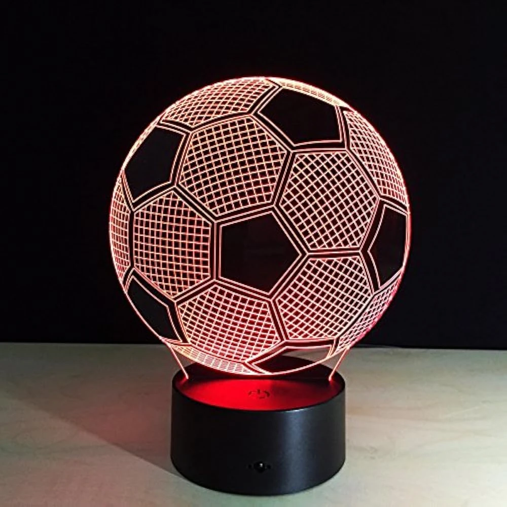 Ticent Soccer Night Light For Boys, Football 3D Illusion Lamps For Kids Bedroom Decors, 7 Color Touch Switch Cool Gifts For Girls Birthday Christmas Holidays 5 Ticent Soccer Night Light For Boys, Football 3D Illusion Lamps For Kids Bedroom Decors, 7 Color Touch Switch Cool Gifts For Girls Birthday Christmas Holidays - Image 5