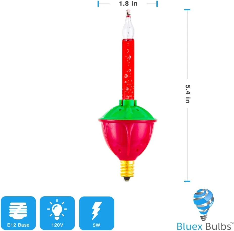 4 Pack Replacement Bubble Lights Bulbs Red Green Yellow Orange Bubble Lights For Christmas Tree Fluid Light C7/E12 Candelabra Base Christmas Light Bulbs 2 4 Pack Replacement Bubble Lights Bulbs Red Green Yellow Orange Bubble Lights For Christmas Tree Fluid Light C7/E12 Candelabra Base Christmas Light Bulbs - Image 2