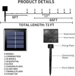 MAOKOT Solar Christmas Lights Outdoor Waterproof Solar String Lights 72ft 8 Modes 200 LED Outdoor Christmas Lights For Garden, Christmas, Xmas Tree Decor,Pack Of 2(Multicolored) -Xmas Lighting Shop 51t1kRqriL. AC SL1000