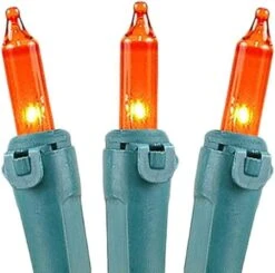 Novelty Lights 50 Light Amber Christmas Mini String Light Set, Green Wire, Indoor/Outdoor UL Listed, 11' Long -Xmas Lighting Shop 51t7MIBnstL. AC SL1000