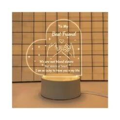LE XIAOXI Best Friend Birthday Gifts Friendship Gifts Acrylic Night Light, Thank You Gifts For Friends - Christmas Birthday Gifts For Bestie, BFF 9 LE XIAOXI Best Friend Birthday Gifts Friendship Gifts Acrylic Night Light, Thank You Gifts For Friends - Christmas Birthday Gifts For Bestie, BFF -Xmas Lighting Shop 51vufxK2WuL. AC SR10001000