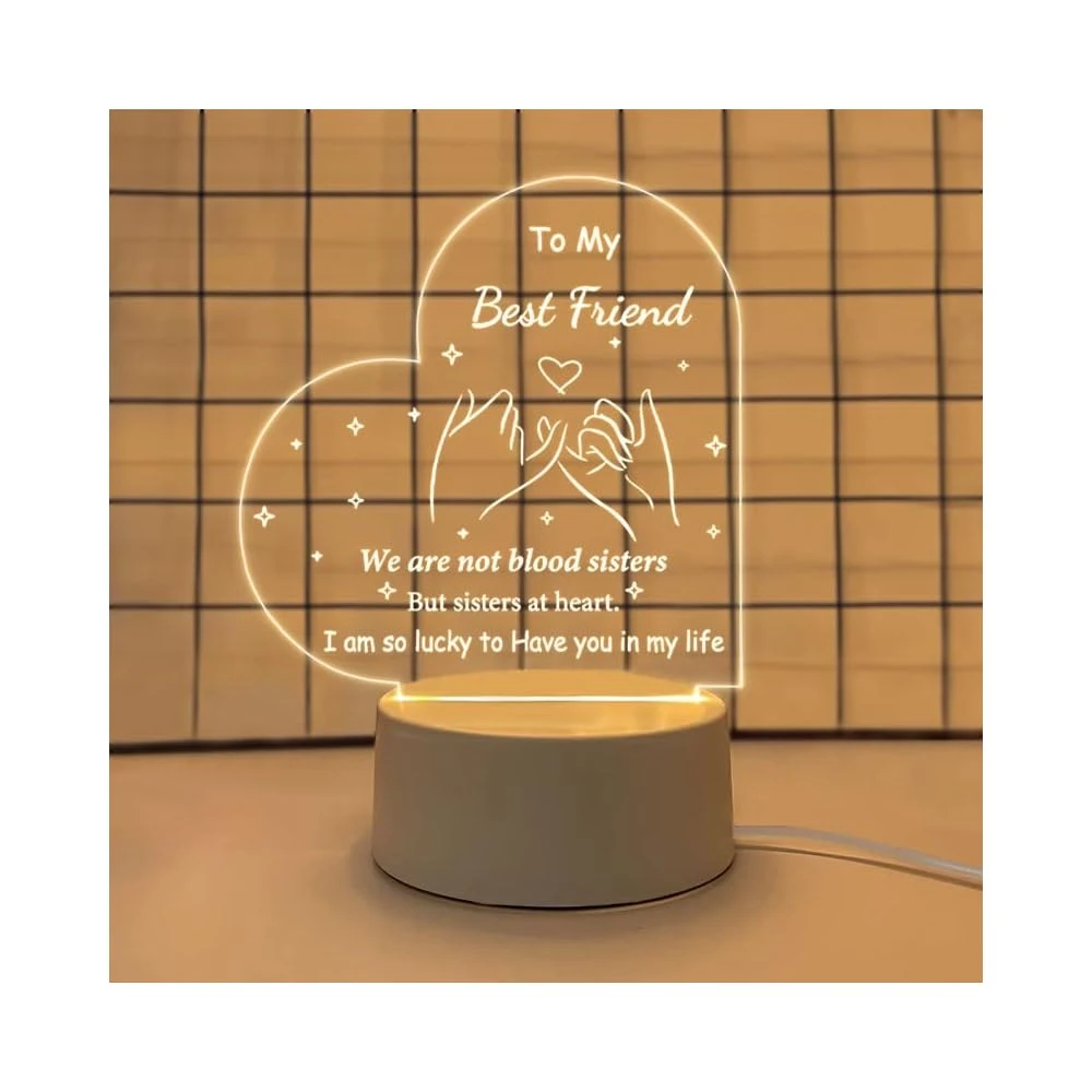 LE XIAOXI Best Friend Birthday Gifts Friendship Gifts Acrylic Night Light, Thank You Gifts For Friends - Christmas Birthday Gifts For Bestie, BFF 3 LE XIAOXI Best Friend Birthday Gifts Friendship Gifts Acrylic Night Light, Thank You Gifts For Friends - Christmas Birthday Gifts For Bestie, BFF - Image 3