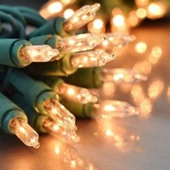 Clear Christmas Lights Green Wire, 100 Incandescent Mini String Lights Set For Indoor Outdoor Holiday Lighting Decoration, Christmas Tree Lights, Static Flashing UL Certified -Xmas Lighting Shop 51wtkvujVEL. AC US1000