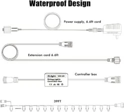 ELlight Outdoor String Lights 39ft 100LED, Dream Color Christmas Lights With APP, Waterproof Color Changing LED String Lights For Wedding Party 10 ELlight Outdoor String Lights 39ft 100LED, Dream Color Christmas Lights With APP, Waterproof Color Changing LED String Lights For Wedding Party -Xmas Lighting Shop 51zZid7CtlS. AC SL1000