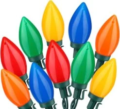 HAYATA C9 Bulbs Christmas Lights 35 LED 22ft Strawberry String Light - Fairy Lighting For Outdoor, Indoor, Garden, Yard, Party, Home, Wreath, Garland, Christmas Tree Decorations (Multi Color)