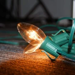 SUNSGNE 25 Pack C9 Clear Replacement Bulbs, C9 Christmas Light Bulbs Clear Incandescent Bulbs For Christmas Vintage String Light, E17 Intermediate Base, 7 Watt, Clear -Xmas Lighting Shop 6107Nw1LD2L. AC SL1001